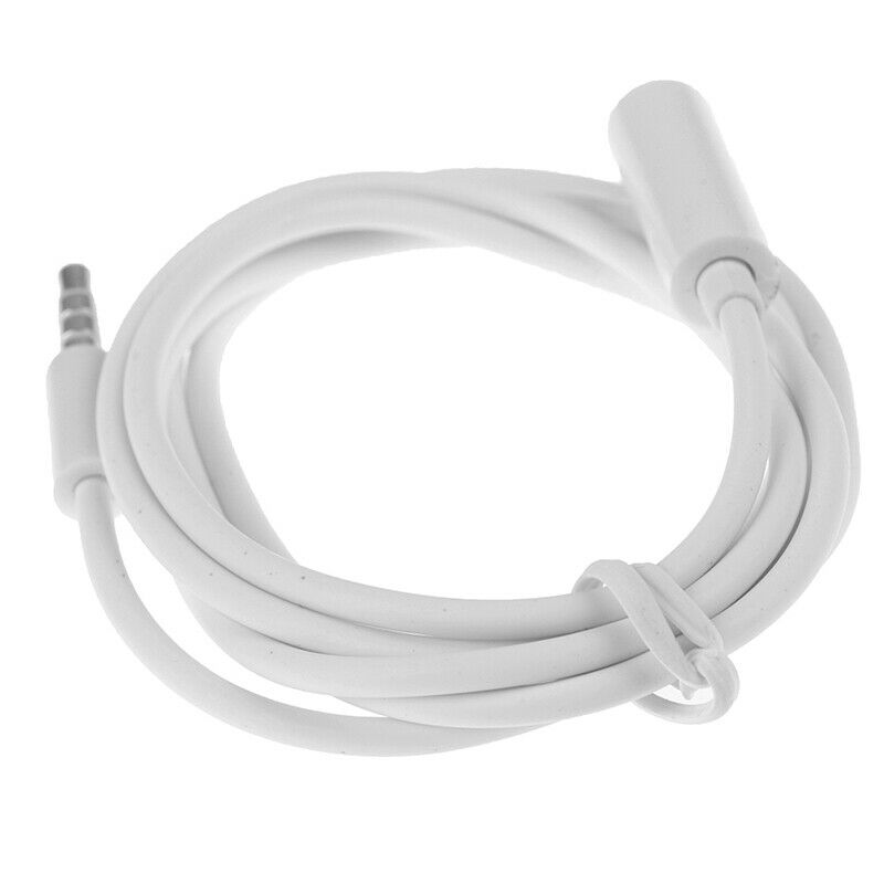White 1M 3.5mm Male to Female Jack Stereo Audio Headphone Extension Cable JR
