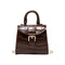 Elegant Leather Mini Shoulder Bags Women Chain Messenger Handbag (Coffee) A