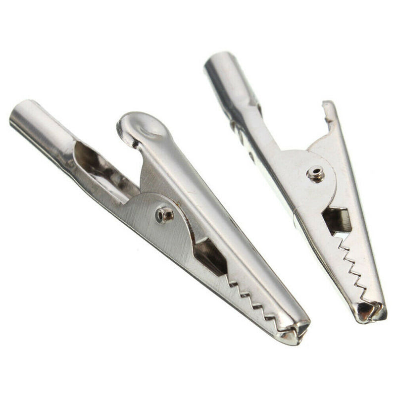 Stainless Steel Alligator Crocodile Test Clips Cable Lead Screw Probe Fixing New