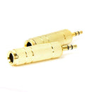 2pcs 3.5mm Mono Plug Male To 6.35mm Mono Female Jack Audio Adapter Golden
