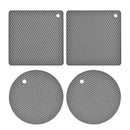 4 Pack Non-Slip Silicone Trivet Mat Heat Resistant Pot Holder Spoon Holder