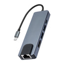 5 in 1 USB 3.1 Type-C HUB Aluminum Alloy 4K HDMI 2 USB3.0 PD RJ45 Adapter A