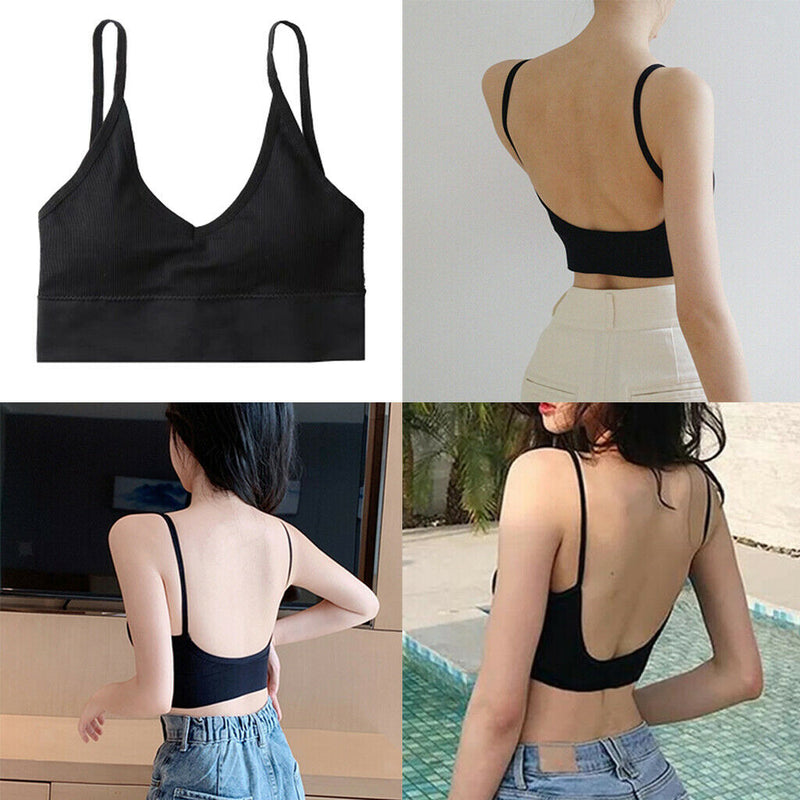 2x Bustier Crop Top Bralette Women Padded Bra Women Sports Bra Soft Spaghetti
