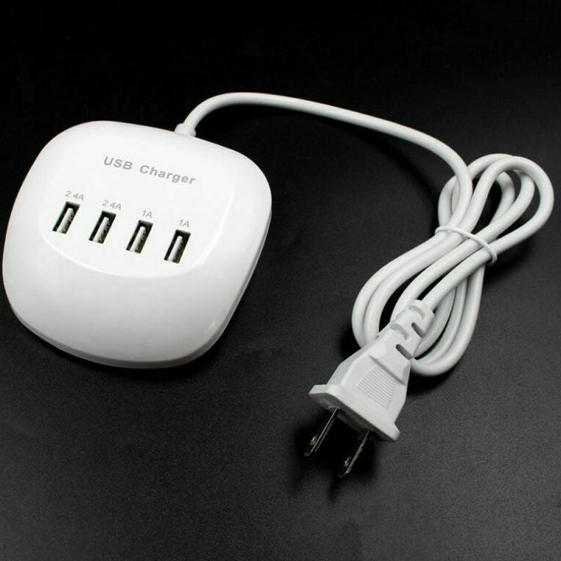 4-Port 3.4A 77W USB HUB Phone Desktop Wall Charger Fast Charging Station PMR