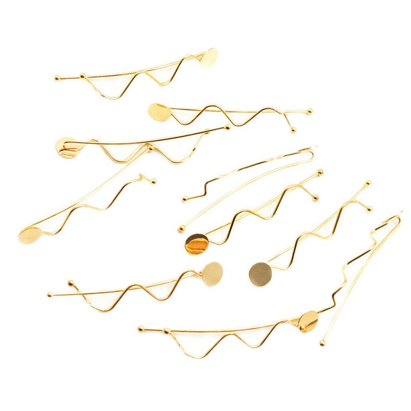 10Pcs Metal Hairpin Minimalist Style Waved Shape Clips Barrette for Women