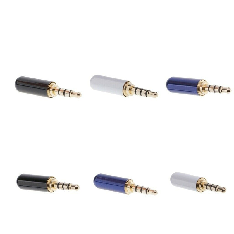 6 Pcs 3.5mm 1/8" TRRS 4 Pole Male