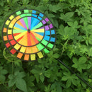 36cm Colorful Rainbow Triple Wheel Wind Spinner Windmill Garden Yard Decor BX