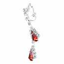 Women's Jewelry Set Bridal Wedding Red Teardrop Pearls Crystal Rhinestone NeM5N8