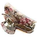 Purple Flowers Print Crescent Shape Hair Claw Clamp for Woman