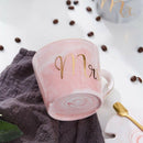Mr Mrs Coffee Mugs Set, Ceramic Marble 15Oz Coffee Cup With Lids And Spoon  Z9C8