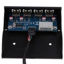 USB 2.0 4-Port Metal Front Panel USB Hub with 9Pin/10Pin SATA Adapter Cable