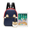 Girl Hit Color Small School Shoulder Bag Leather Women Dog Pendant Backpack