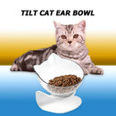 Removable Oblique Cat Ears Pet Bowl Transparent Feeder Non-slip Holder (A) A