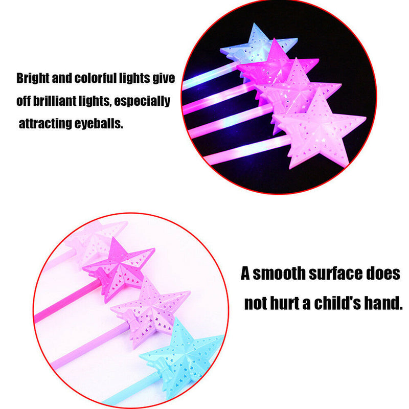 Star Shape Glow Sticks Bulk Light Up Plastic LED Wand Rally Party Cheer Stick