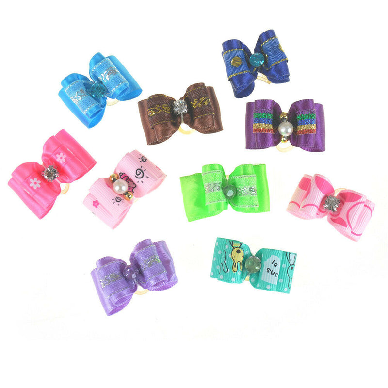 10Pcs Cute Dog Accessories Pet Hair Bows Different Styles And Colors Supply M&E