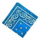 Women Men Double Sided Paisley Bandana Head Wrap Headband Handkerchief Blue