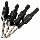 4pcs HSS Countersink Drill Bit Set + Quick Change Hex Shank Screw  MO