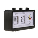 Creative Deisign  Alarm Clock Desktop Beside Clock with Calendar -Black