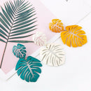 Exaggerated Bohemian Hollow Double Leaf Coconut Palm Leaf Big Beach Earring
