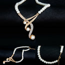 Women Elegant Engagement Trendy Party Geometric Anniversary Necklace Earring Set
