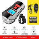 Bicycle Headlight LED Rechargeable Bike Light w/ Horn Deluxe Edition Red