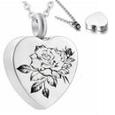 Rose Flower Cremation for Ashes Necklace Keepsake Pendant Jewelry Memorial G Gw