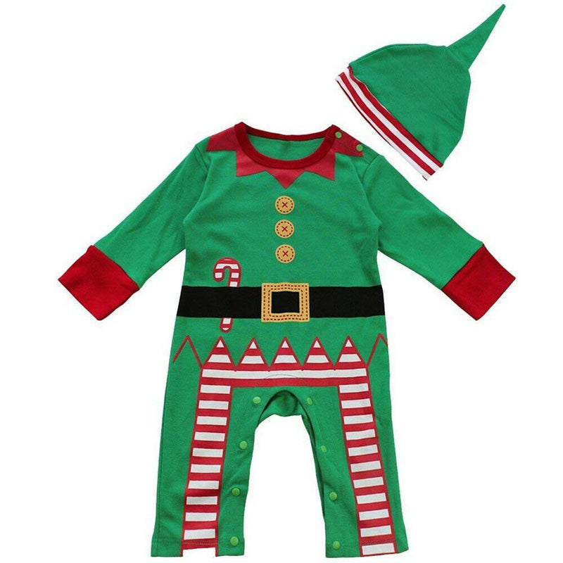 Baby Boys Girls Overalls Romper Christmas costume Clothing Sets with Hat Gr V6C3