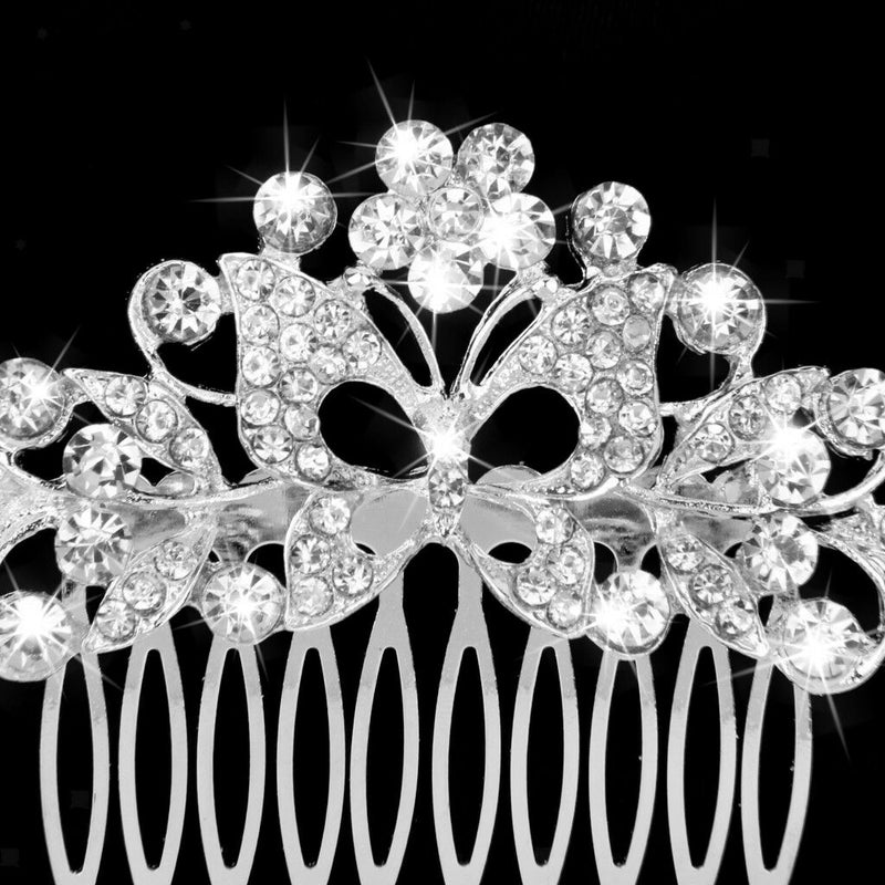 Fashion Crystal Butterfly Wedding Hair Comb Bridal Headpieces Hair Pieces