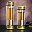 300Ml Glass Water Bottle with Loose Leaf Tea Strainer Tea Infuser Double WalF7Y7