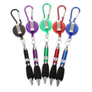 Retractable Reel Ball Pen with Belt Clip and Snap Hook 10pcs (Random Color) U7I6