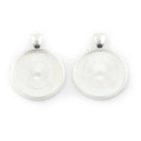 10pcs Alloy 25mm Pendant Tray Round Cabochon Setting Blank Bezel Pendant Base Z