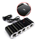 4 Way Car Socket Splitter w/2 USB Port Adapter Charger DC 12V Lighter PAQ