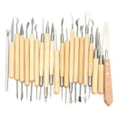 23Pcs/Set Pottery Clay Sculpture Carving Modelling Ceramic Wooden Tools Kit J2O9