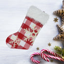 Christmas Stocking Candy Bag Xmas Tree Snowflake Plaid Socks (Red+White)