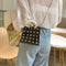 Pearls Clear Shoulder Handbags PVC Women Crossbody Top-handle Bags (Black) A