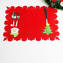 Christmas table mats and fork sets of dual-use non-woven fabric table mats