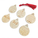 6pcs Wooden Christmas Pendent Xmas Tree Hanging Ornaments Decor (JM01695) A