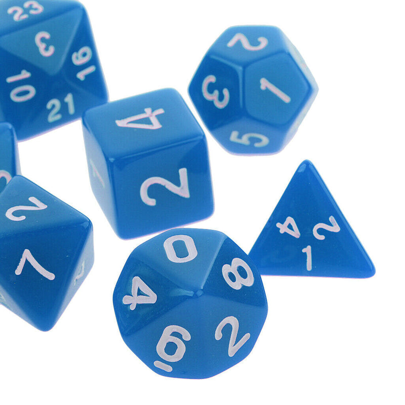 10x Multi Sided Dungeons & Dragon RPG Roleplay Game Dices Set Kids Gift Blue