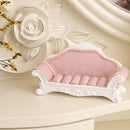 Pink Lace Sofa Shape Ring Earring Studs Jewelry Display Storage Showcase