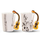 Creative novelty guitar handle ceramic cup free spectrum coffee milk tea cu