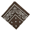 Unisex Cotton Double Sided Print Cowboy Bandana Head Wrap Neck Scarf Coffee