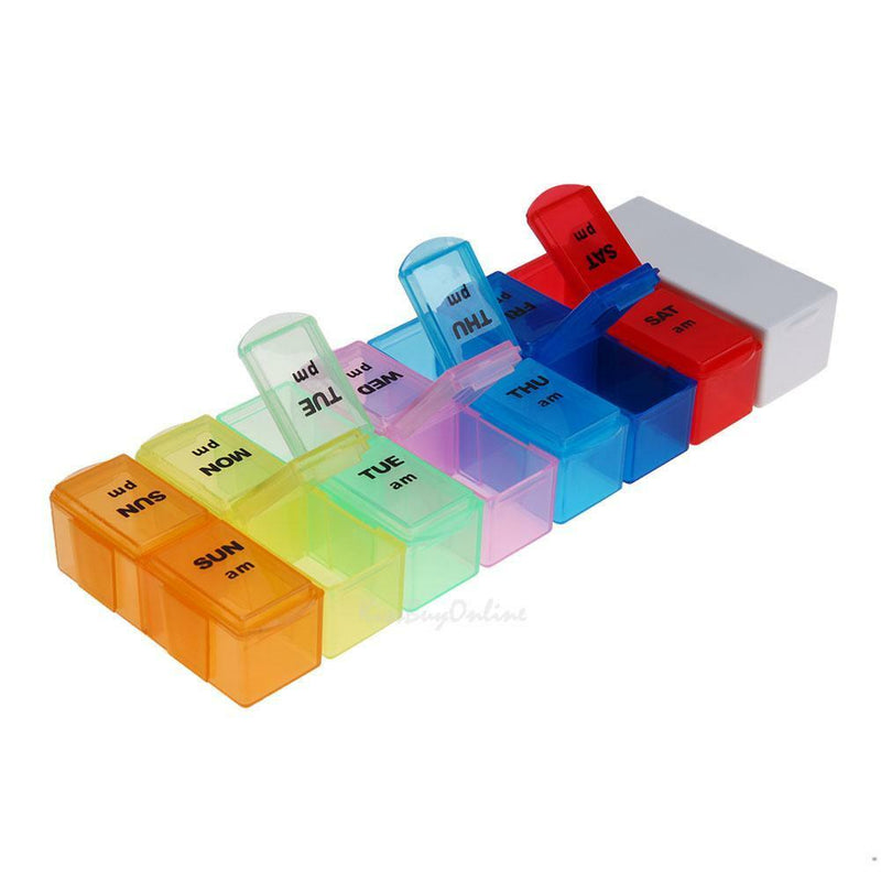 Medicine Pill Tablet Box Case Dispenser 7 Day Holder Container Organizer Storage