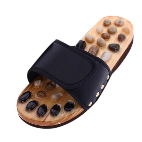 Pebble Stone Foot Massage Slippers Reflexology Feet Elderly Acupuncture Hea W1F5