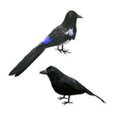 2x Artificial Decorative Bird Realistic Crows Raven Statue Garden Decor