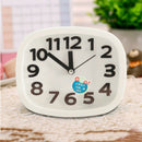 Cute Mini Dial Number Desk Table Alarm Clock For Children Kids White 1Pcs
