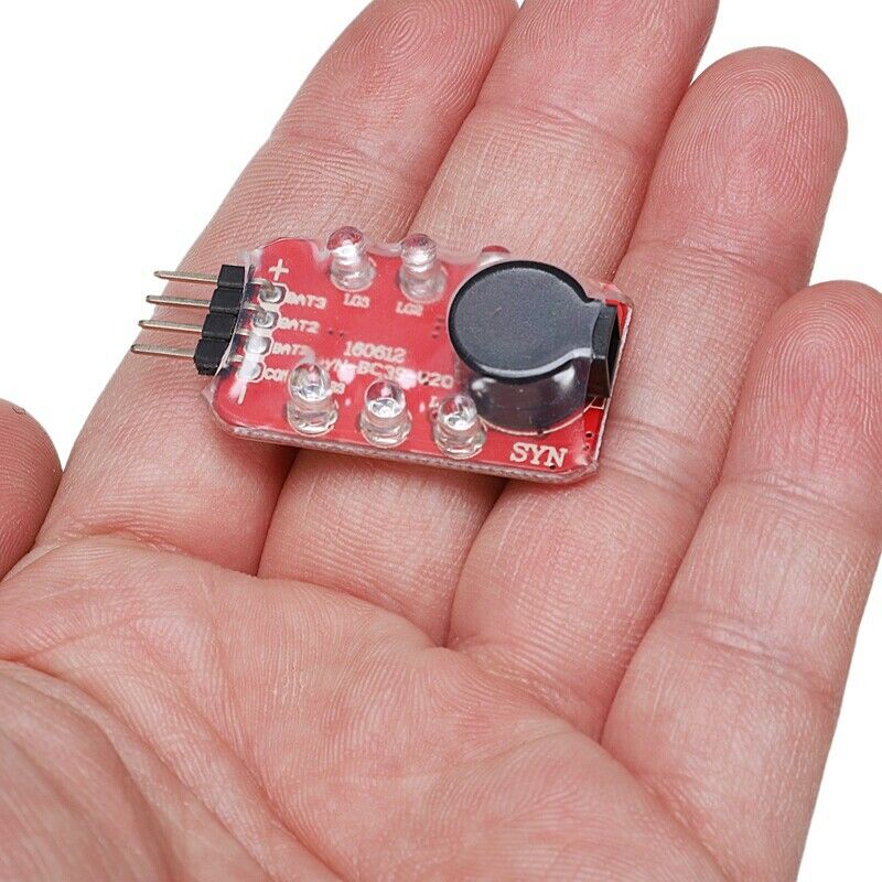 4 x Tester Buzzer Alarm Lipo Battery Low battery Voltage 2S-3S 7.4V T3X2