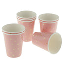 8 Pieces Gilding Star Disposable Paper Cups Birthday Party Tableware Pink