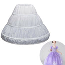 White Children Petticoat A-Line 3 Hoops One Layer Kids Crinoline Lace Trim  Y5U1