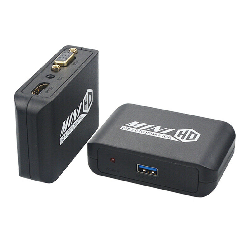 USB to HDMI VGA Adapter, USB3.0 Converter Full HD 1920x1080, Compatible with