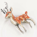 Cute Women Animal Pins Buckle Clip Enamel  Elk Sika Deer Brooch Pin Xmas Jewelry